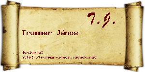 Trummer János névjegykártya